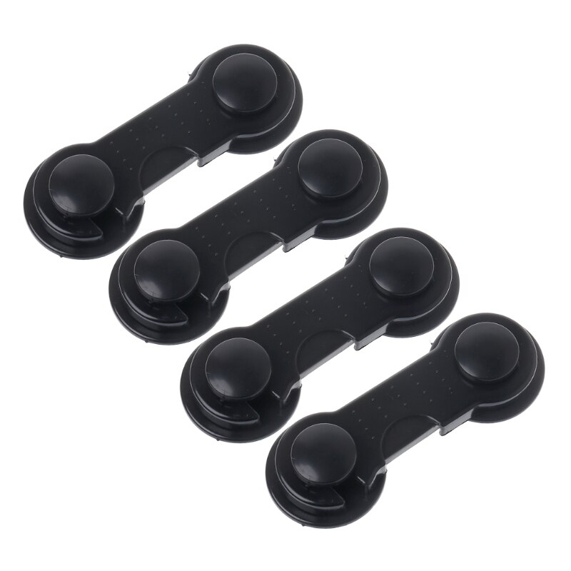 Cajones de seguridad para niños pequeños, 4 Uds., cierre de plástico: Black