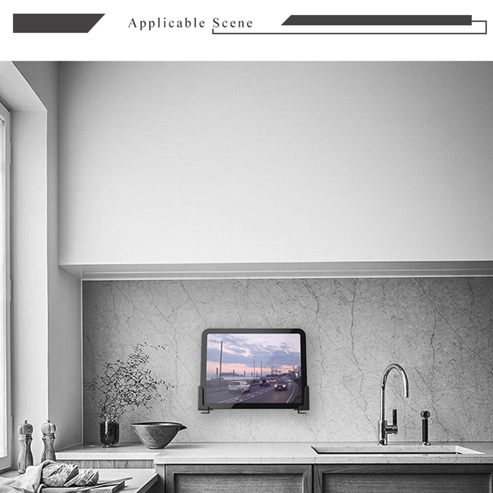 Tablet Wall Mount Stand Phone Holder For Ipad/iphone Adjustable Viewing Angle Double-Groove Kitchen Storage Tablet Bracket