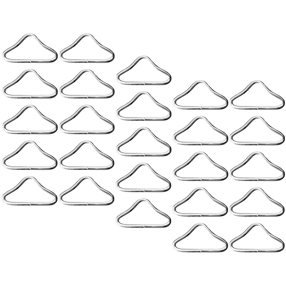 30 Pcs Trampoline Accessories Triangle Buckle Replacement Parts Galvanized Steel Wire Metal Rings Fitness Trampolines