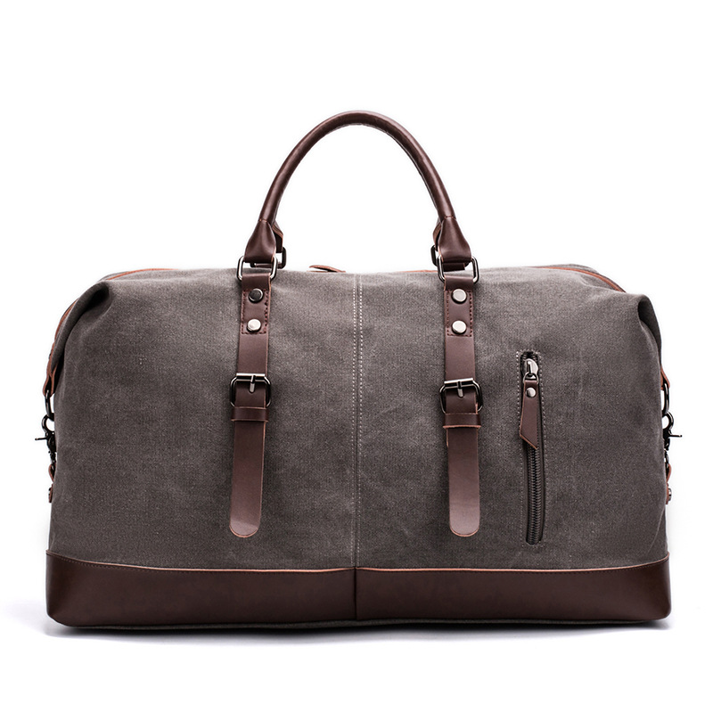 Mannen Grote Capaciteit Reistassen Bagage Canvas Tas Leisure Handtassen Cut-Proof Schoudertassen Overnachting Weekend Tassen: Dark Gray
