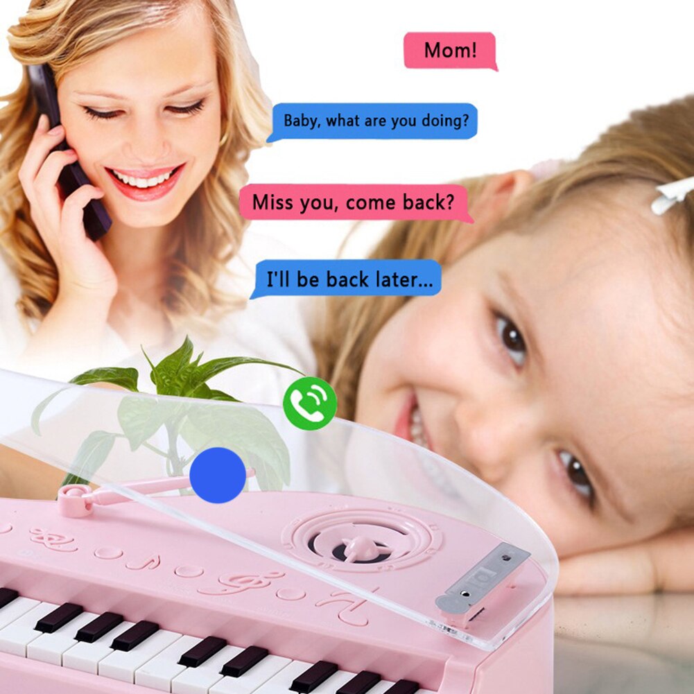 Mini Piano de música HD para llamadas de voz, teclado de luz de inducción con carga USB, juguete para niños, Juguetes Educativos de aprendizaje para niños