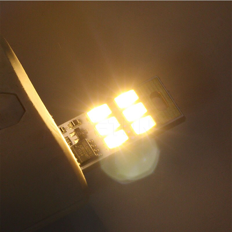 KEBIDU 2Pcs/lot USB LED Bulb Book Light Mini Pocket Card USB Power LED Night Light For Laptop PC Warm/Cold White Night Lamp: Warm White
