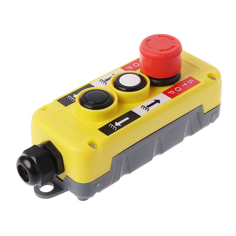 Waterproof Industrial Push Button Switch Emergency Stop for Electric Crane Hoist Pendant Control Station N0HB