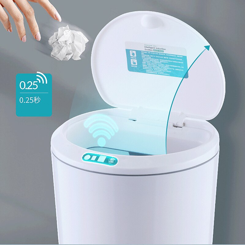 Mini Desk Trash Bin Trash Can with Lid Intelligent Sensing Desktop Storage Garbage Basket Plastic Dustbin Office Organizer