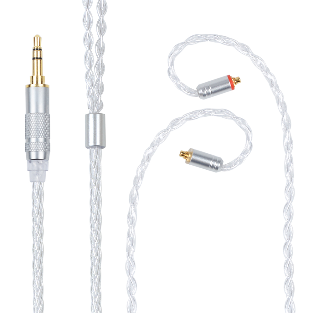 NICEHCK MMCX/2Pin Stecker 4,4/3,5/2,5mm Ausgewogene 8-core Silber Überzogene Kabel Für SE846 ZS10 ZS6 LZ A5 NICEHCK HC5 Mit Ohrbügel