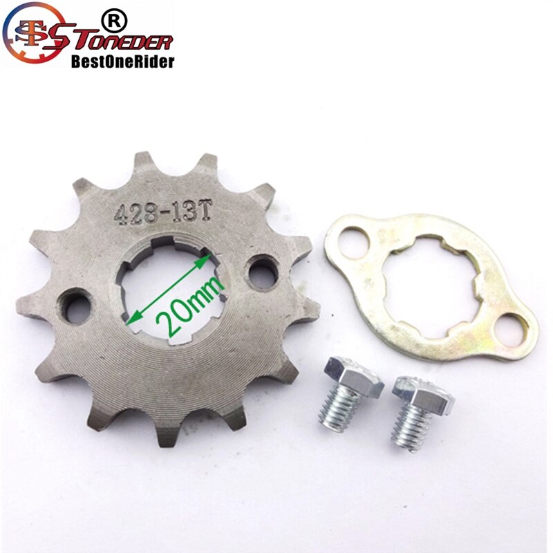 Stenhugger 428 13 tand 20mm forreste kædehjul gear til atv quad pit dirt bike 50cc 70cc 90cc 110cc 125cc 140cc 150cc 160cc
