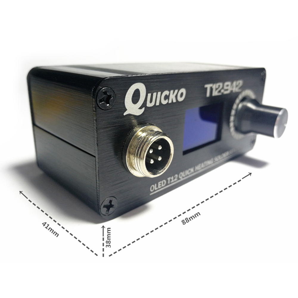 QUICKO MINI T12 STC OLED Estación de soldadura Digital 942 soldador electrónico de hierro con mango 9501 adpater de potencia 24V3A herramientas de soldadura