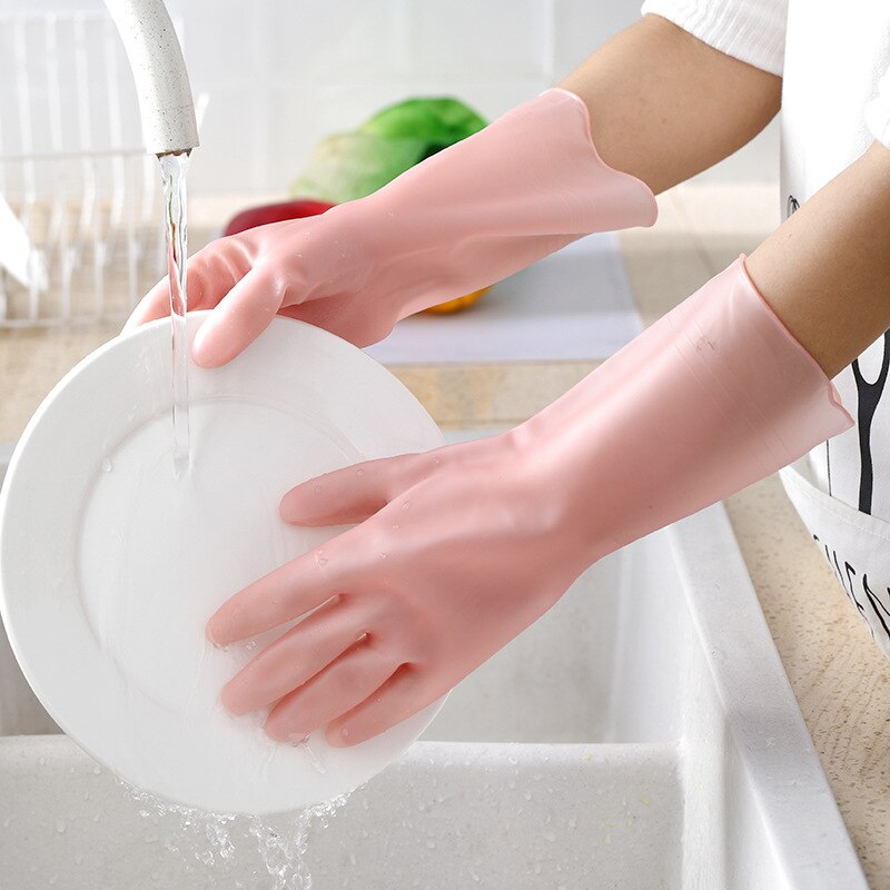 Guantes de látex y goma para lavar platos para mujer, manoplas de limpieza duraderas para el hogar, herramientas para el lavavajillas