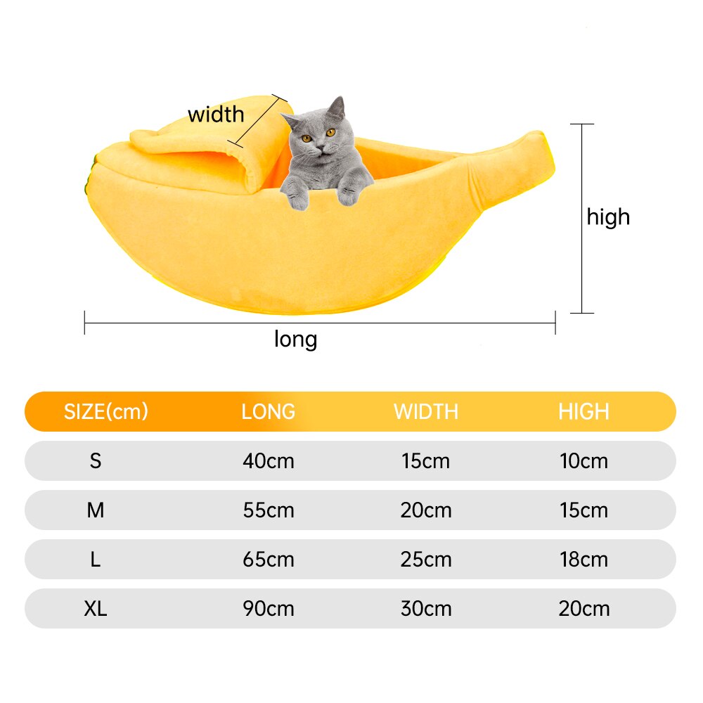 Bananform kjæledyrseng varm koselig valpepute kattehus myk hundegård vaskbar sofakurv søte bærbare kjæledyr liggeunderlag