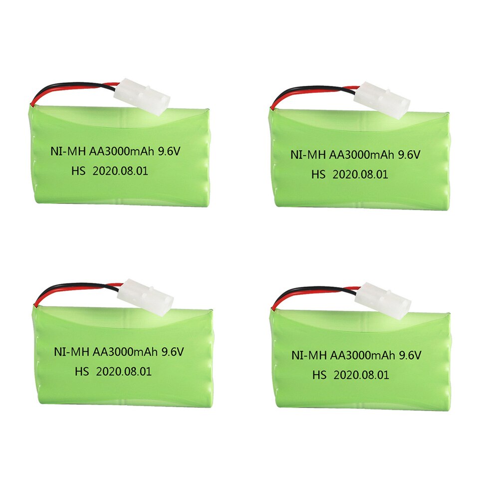 Batería de Ni-MH de 9,6 V para juguetes a control remoto, juguete eléctrico para instalaciones de seguridad, AA, 9,6 V, batería recargable de 3000 mah: 4B