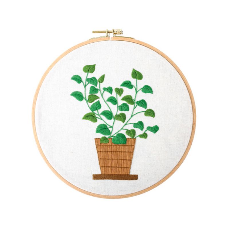 Moderne Diy Borduurwerk Plant Monsterabladeren Cactus Handwerk Handwerken Kruissteek Kit Home Decor Katoen Borduren Craft: C