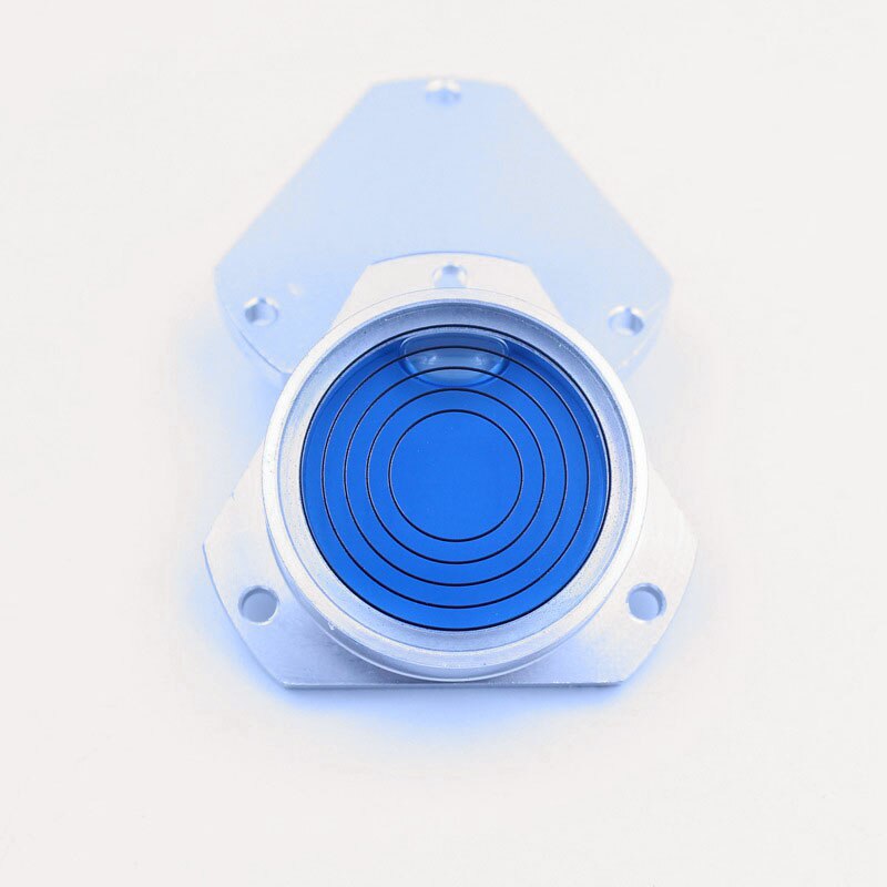 ! Driehoekige metalen water niveau meter Universele niveau Ronde Metalen flacon waterpas Maat 48*35*13mm: Blauw