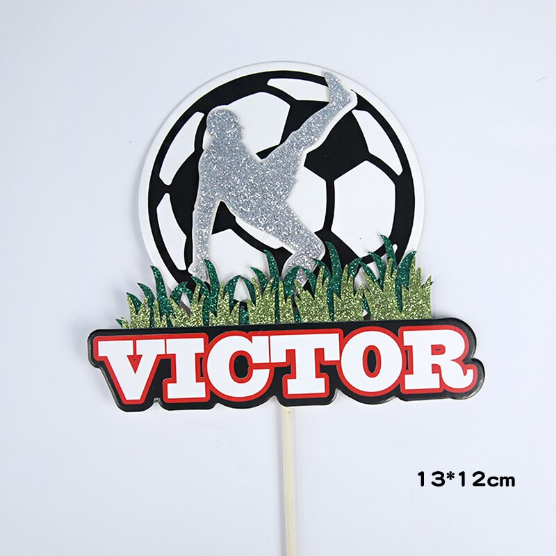 Football Theme Party Cupcake Topper Happy Birthday Cake Topper Flage For Kids Boy Birthday Party Cake Decors Supplies: Olive