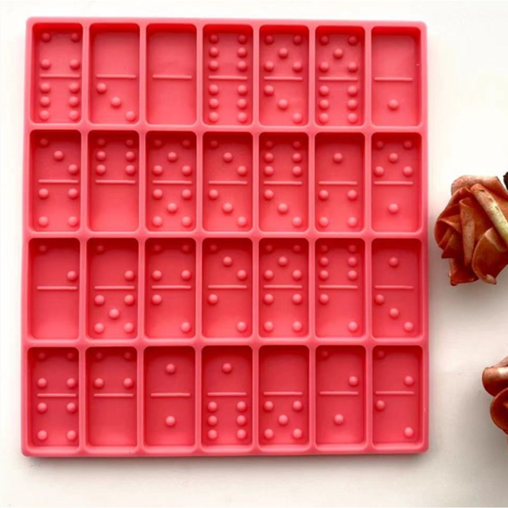 Shiny Dominoes Cabochons Silicone Epoxy Resin Mould Chocolate Fondant Mold Cake Diy Soap Decorating Tools Baking Accessories