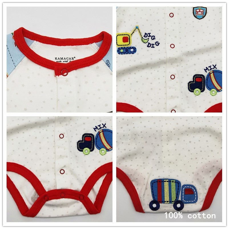 Mærke 3 stk/parti babybodyer sommer dyr baby dreng pige tøj spædbarn bomuld kortærmet babytøj sæt
