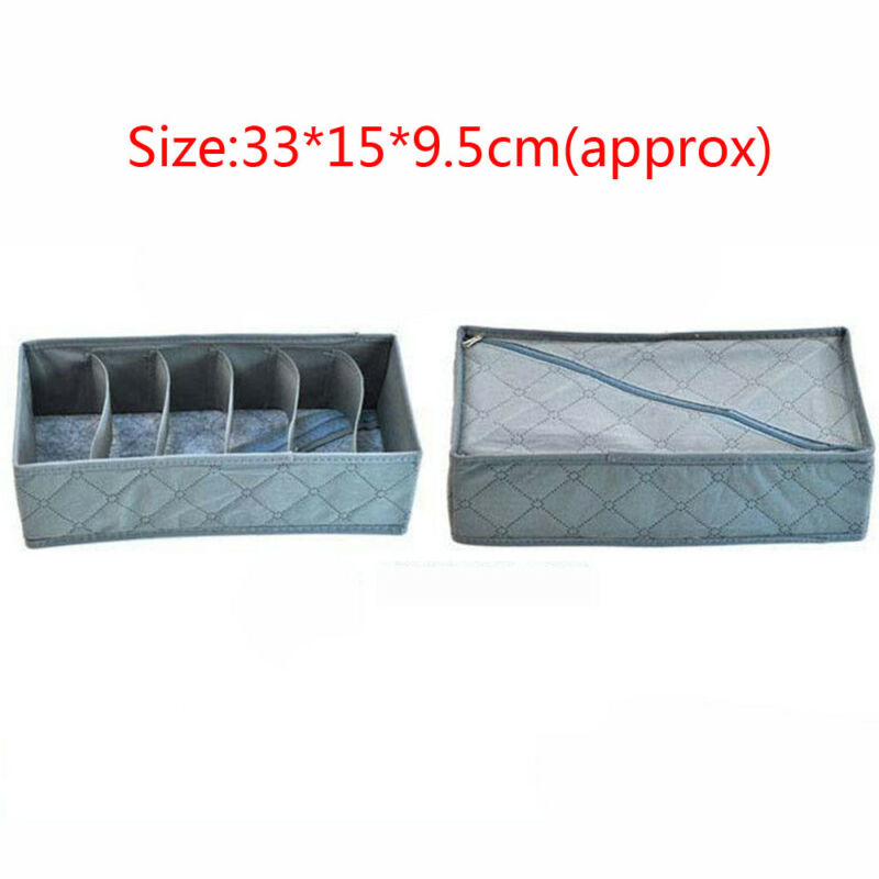 3 pçs/set Dobrável Gaveta Organizadores Caixa de Armazenamento Para Bra Underwear Socks Ties Cachecol Gaveta Organizadores Cinza