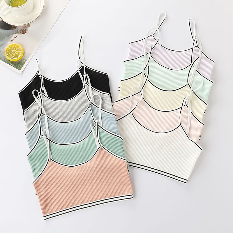 6 Teil/los Teenager Mädchen Schlinge Schulungen Bh Weiche Baumwolle Nette Bralette BüGel Freies Unterwäsche für Pubertät Mädchen 8-12Y