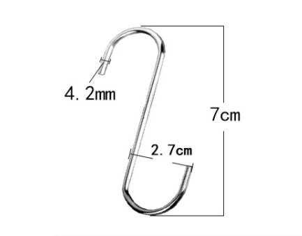 4 st rostfria hushållskrokar set för att hänga s form hängare hus kök kastrull hängare för köksskåp kontor: 7cm 4 st