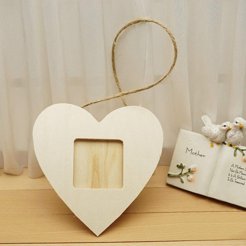 10 stk jule-diy træ-fotoramme hængende papir billedholder vægdekoration femtakket stjerne fest fotoboks rekvisitter