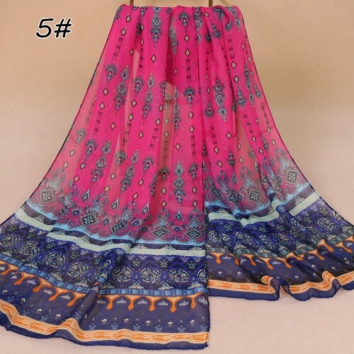 1pc de estilo indio chal de raso estampado seda nueva sensación transpirable chal hiyabs otoño mujer delgada secreto estampado barato bufanda XQ289: 5 rose red