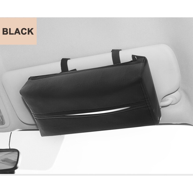Universal Car Sun Visor Tissue Box Holder Auto Organizer Accessories Indoor Pu Leather Foldable Tissue Box Cover Case for Paper