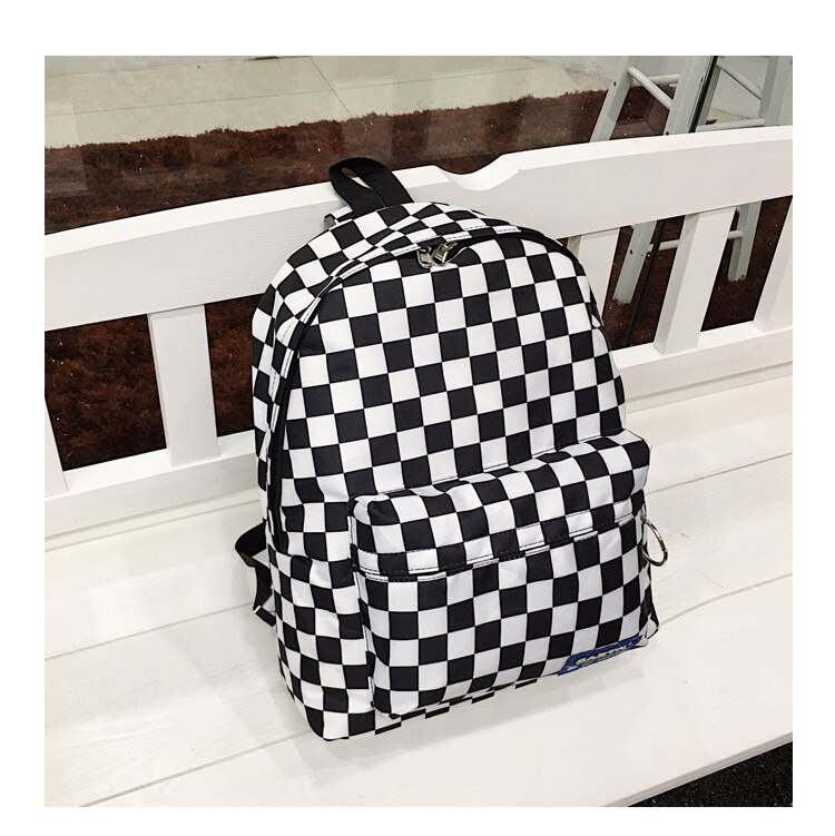 Unisex Plaid Nylon Vrouwelijke Rugzak Laptop Schooltas Schooltas School Leisure Outdoor Sporttas