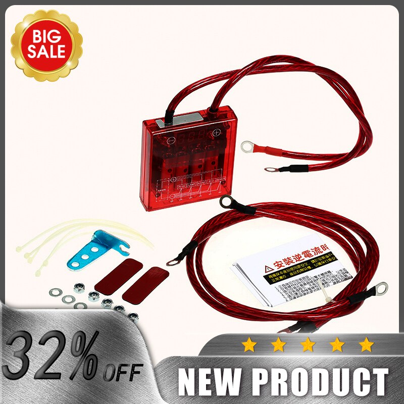 Universal Car Digital Voltage Stabilizer 12V Electric Voltage Regulator Rectifier with Earth Ground Cables Mounting Hardware Kit