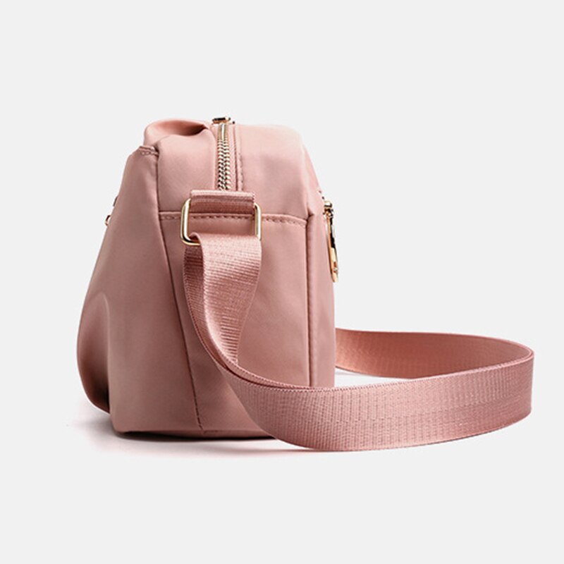 Vintage kvinnor vattentät nylon budväska axelväska dam liten skalväska bolsa feminina blixtlås paket