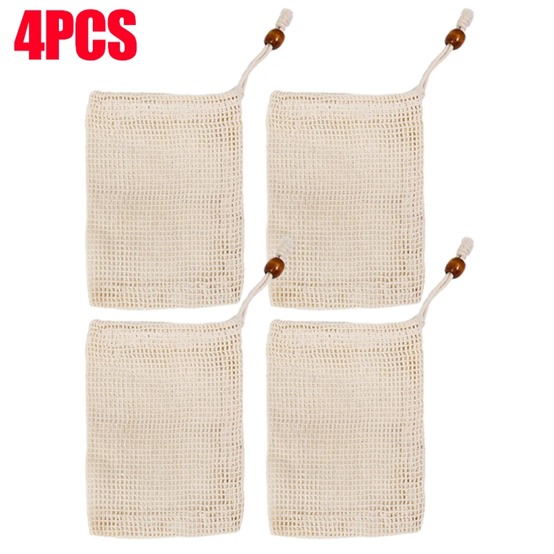 Bolsas de jabón colgantes de lino y algodón Natural, bolsa de red para jabón espumoso, bolsas de red limpiadora de jabón corporal, Herramientas de limpieza de ducha para el hogar, 1/10 Uds.: Rosa