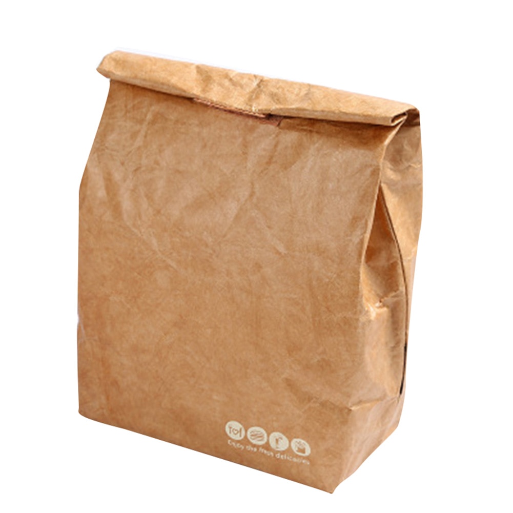 Simpel genanvendelig papir frokostpose unisex bærbar morgenmadspose taske til kvinder mænd bolsa termica: Default Title