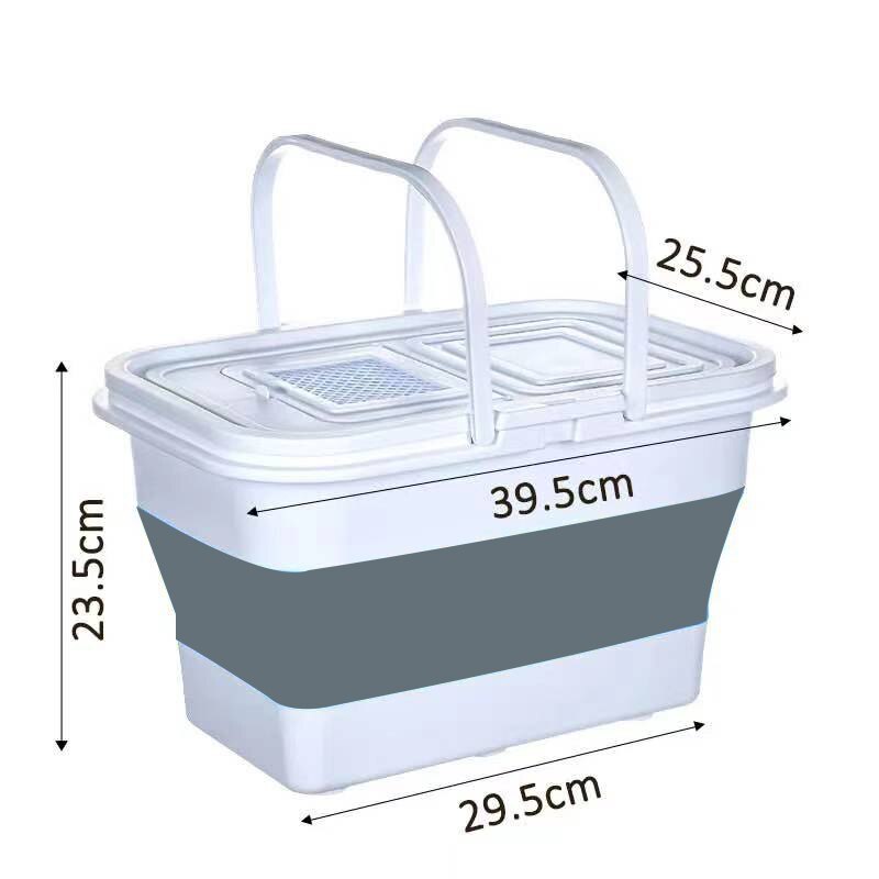 RQNQ 1Pcs 2021New 13L Multifunctional Silicone Folding Bucket, Silicone Fishing Bucket With Lid, Foldable Laundry Bucket: YT2-03