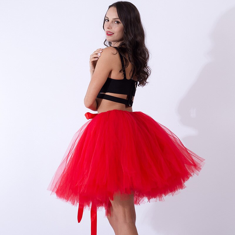 15 Kleuren Vrouw Petticoat Crinoline Bridal Onderrok Petticoat Dance Rockabilly Lolita Petticoat Bruiloft Rok: Red