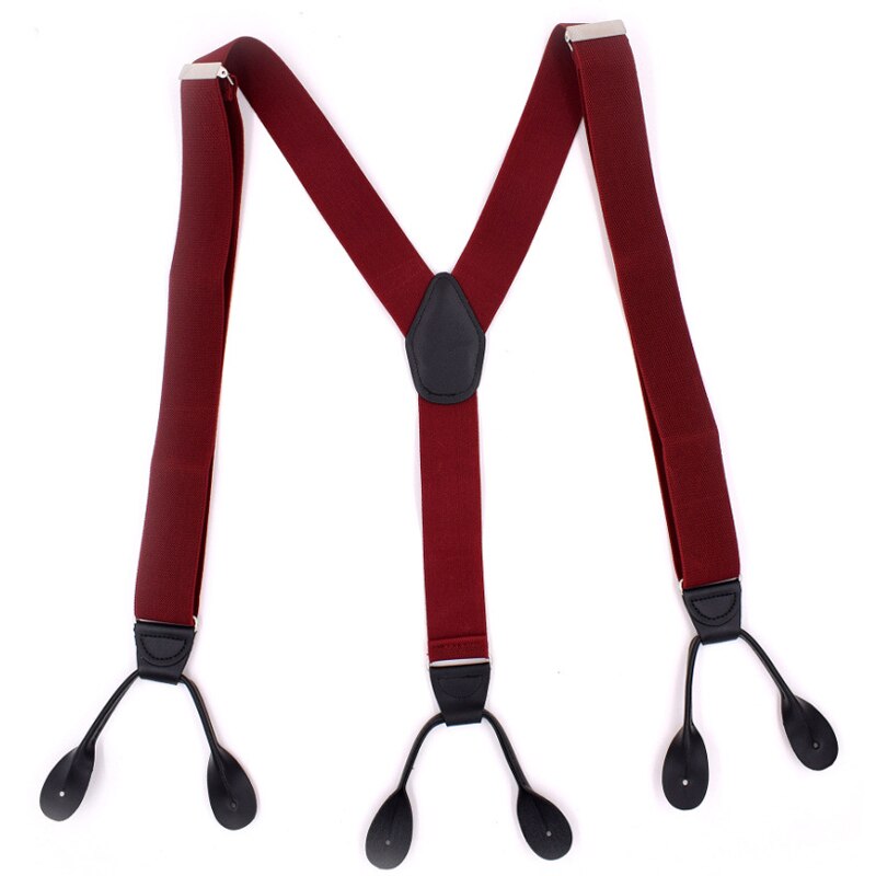 Jierku knoop bretels heren bretels zwart leren suspensorio broek riem vader/echtgenoot' s 3.5*120cm