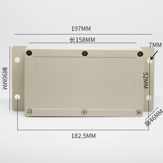 Junction Wire Box with Fixed Ear Outdoor ABS Plastic IP65 Waterproof Instrument Boxes Sealed Electrical Enclosure Case: 158x90x46