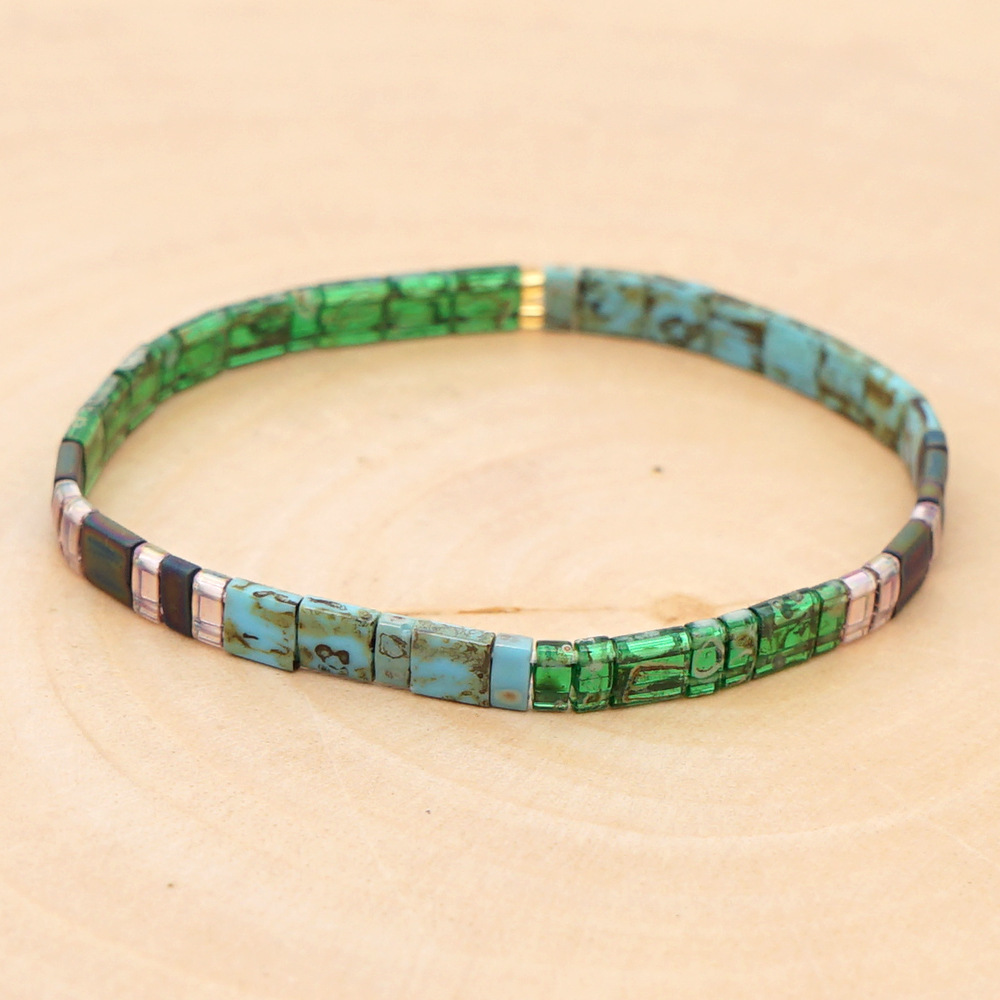 Pulsera Bohemia MIYUKI para mujer, brazalete de cuentas de TIla multicolor, joyería étnica, Bisutería: HDB141-21