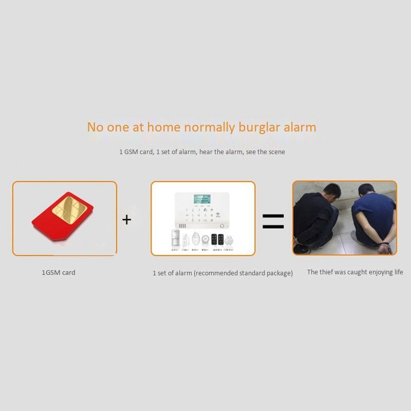 Home Burglar Alarm Anti-Theft Ultra-Thin Vibration Sensor Alarm Security Alarm System EU Plug