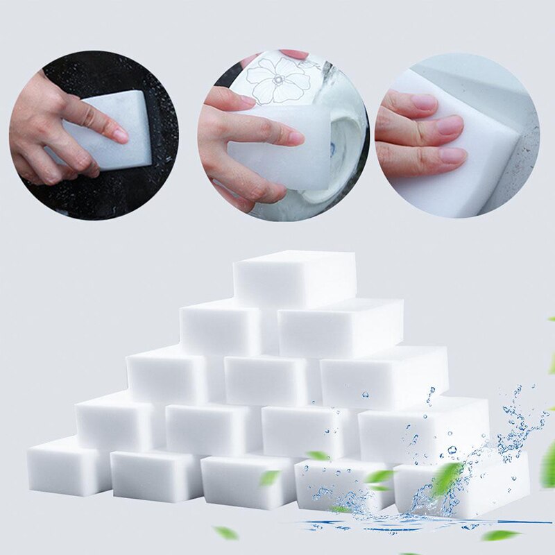 100 Pcs Kitchen Bowl Stove Cleaner Cleaning Sponge Multi-functional Magic Sponge Eraser For Kitchen Bathroom Cleaning Tools