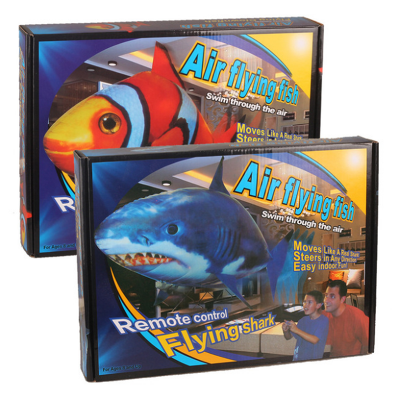 Remote Control Flying Fish Shark Clownfish Electric Air Inflatable Flying Fish Party Decoration RC Animal Toy For Kids