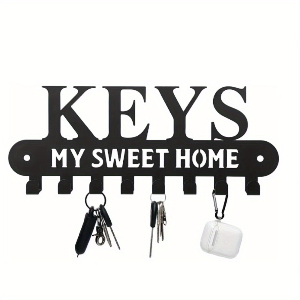 Wall Mounted Sweet Home Decorative Key Holder Key Wall Hook Creative Key Holder for Front Door: CINZA