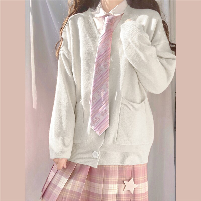 Skolepige uniform jk cardigan løs jk sweater frakke japansk skoleuniform japanske uniformer chandail