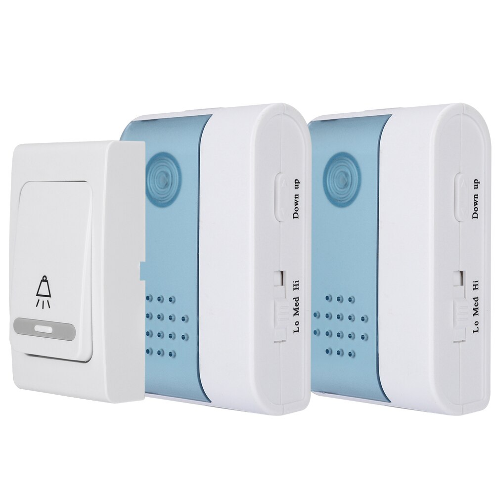 Intelligent Wireless Doorbell 38 Music LED Remote Digital Door Chime Ring Bell 1 Transmitter 2 Receivers​​ Home Welcome Doorbell