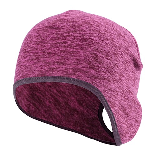 Women's Ponytail Hole Cap Winter Polar Fleece Warmer Bonnet Ear Cover Cold Weather Thermal Bicycle Sweat Hat Bun Skullies Beanie: Rose Red