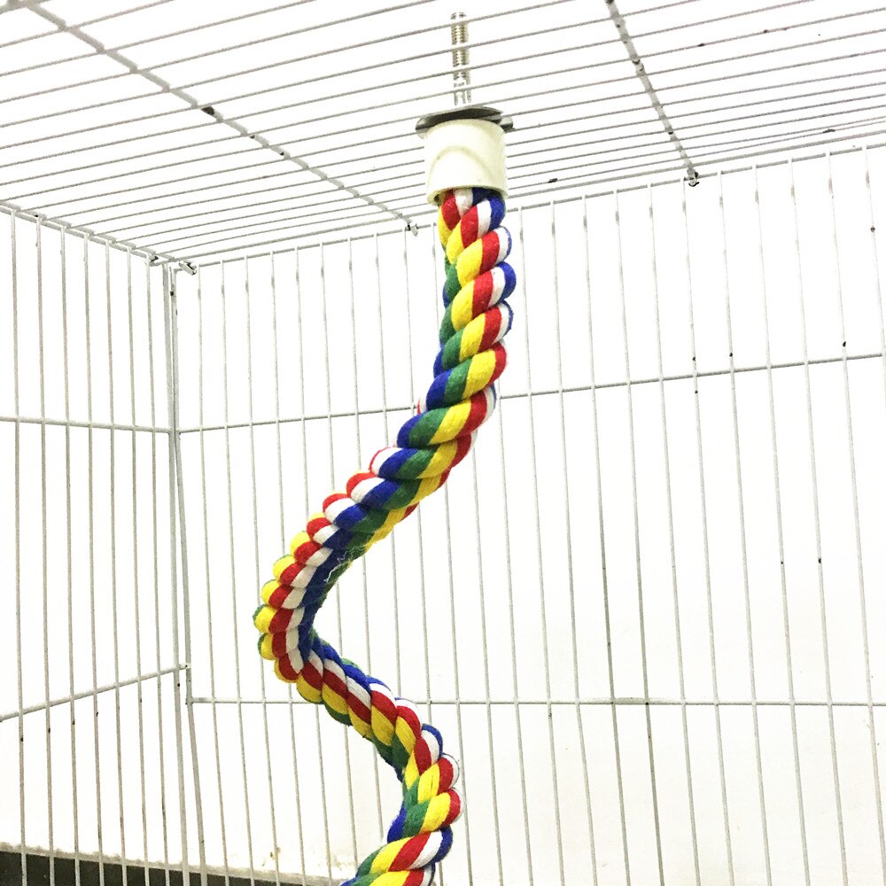 Juguetes para mascotas, cuerda colgante Multicolor tipo Bungee Bird, Calopsita juguete, accesorios para loros, pájaros: Multicolor L