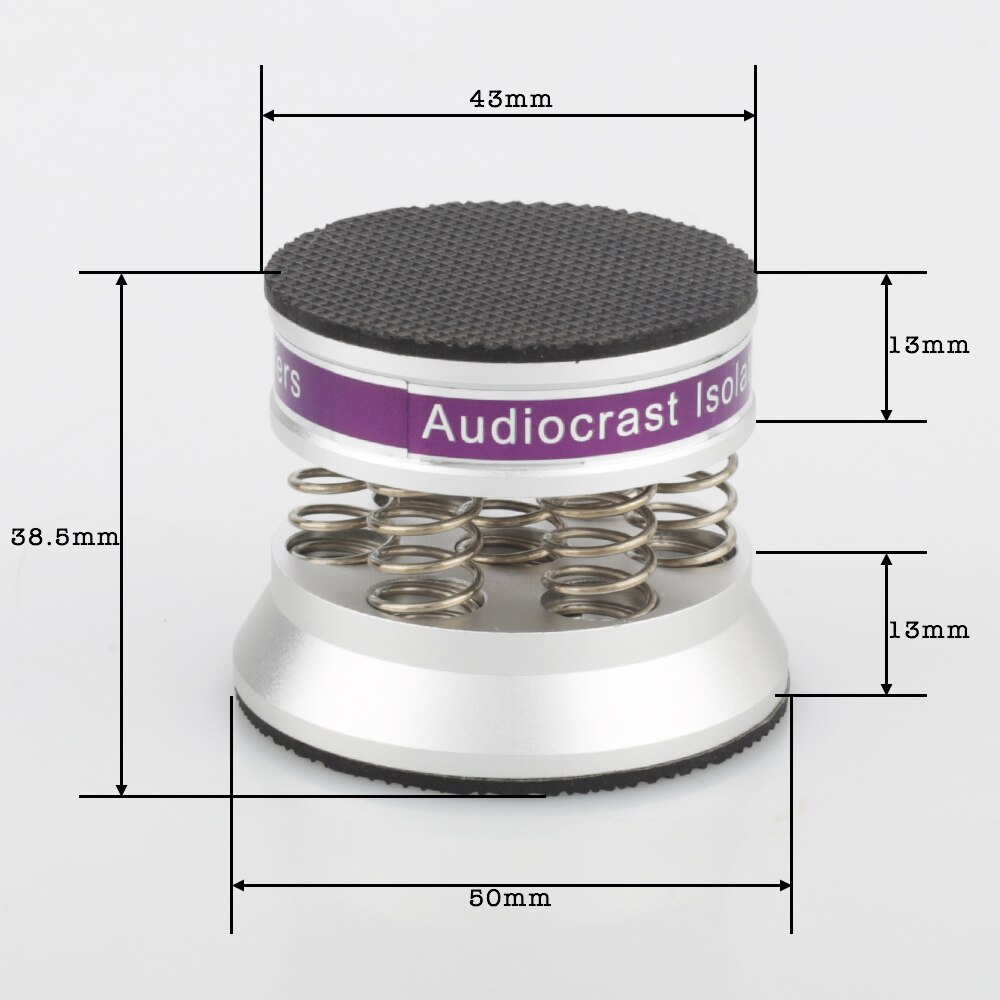 4 Stuks Zilver Aluminium Lente Luidsprekers Spikes Isolatie Stand Voor Hifi Versterker/Luidspreker/Draaitafel/Speler