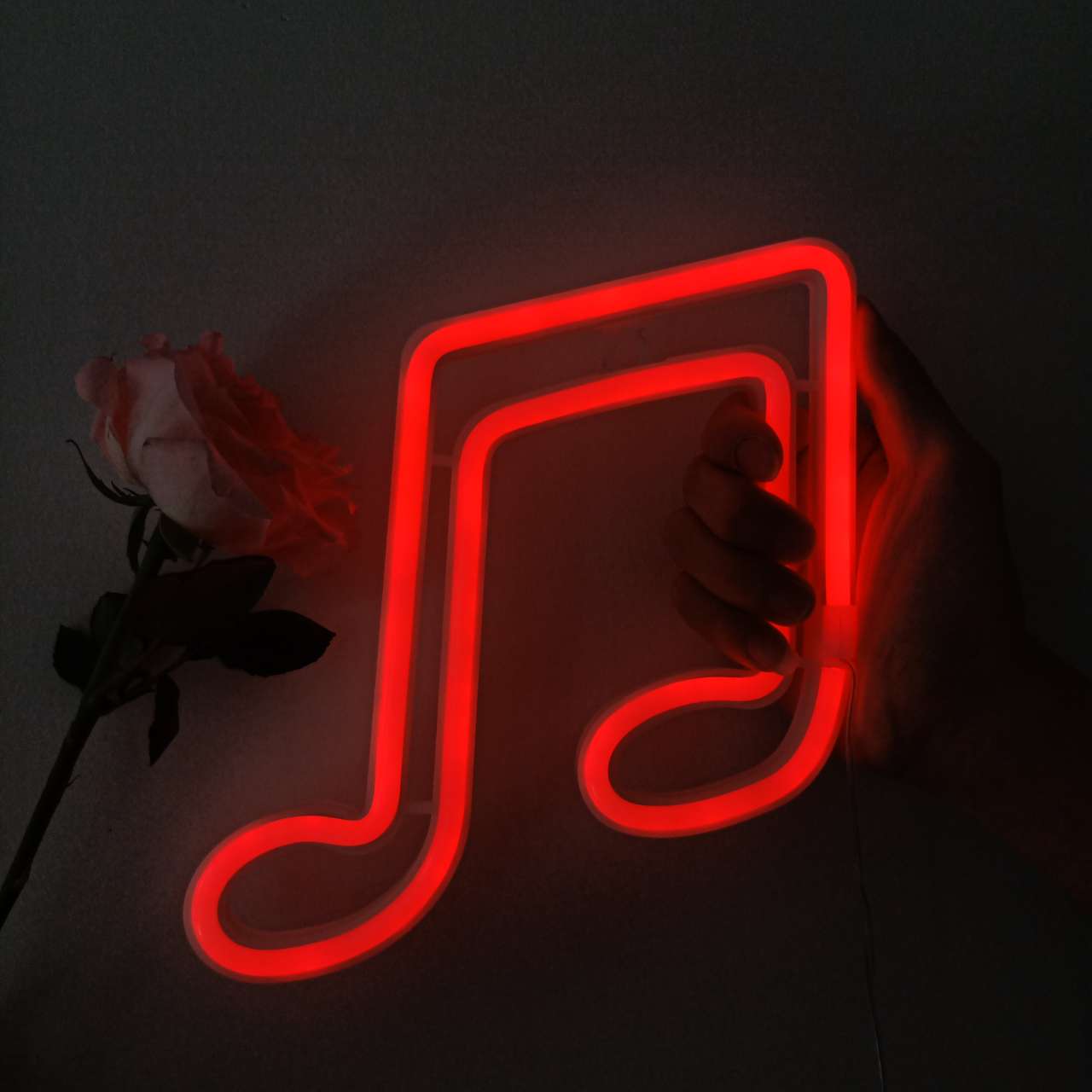 Music Symbol LED Neon Light Sign Wall Hanging Art Night Lamp for Room Wedding Party Home Decor Wall Lamp Xmas Birthday: Red