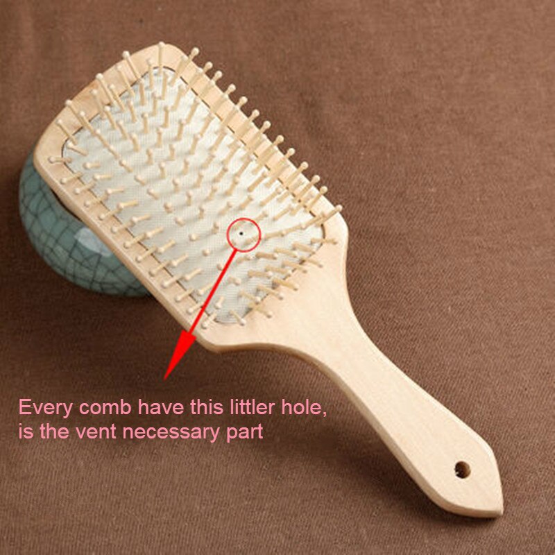 1Pc Houten Kam Professionele Gezonde Peddel Kussen Haaruitval Massage Borstel Haarborstel Kam Hoofdhuid Hair Care Gezond Bamboe Kam