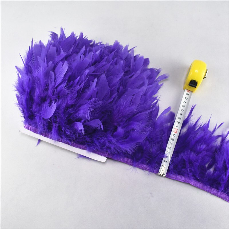 10Meter Mintgroen Mooie Turkije Veren Lint Fringe 4-6Inch Marabou Veren Trimmen Rok Jurk Versieringen party: Pupple