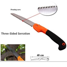 1PCS Garden Hand Folding Pruning Saw Triple Cut Pruner Tree Hedge Trimming Steel + Plastic