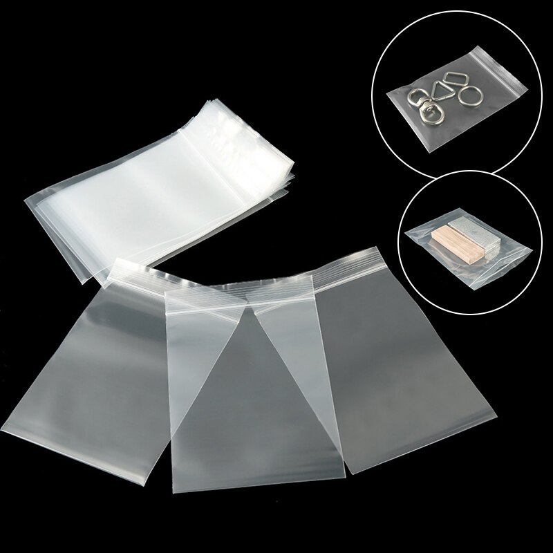 100pcs/lot Resealable Zip Lock Bags Self Seal Clear Plastic Poly Bag Food Storage Package Reclosable Fresh Bag