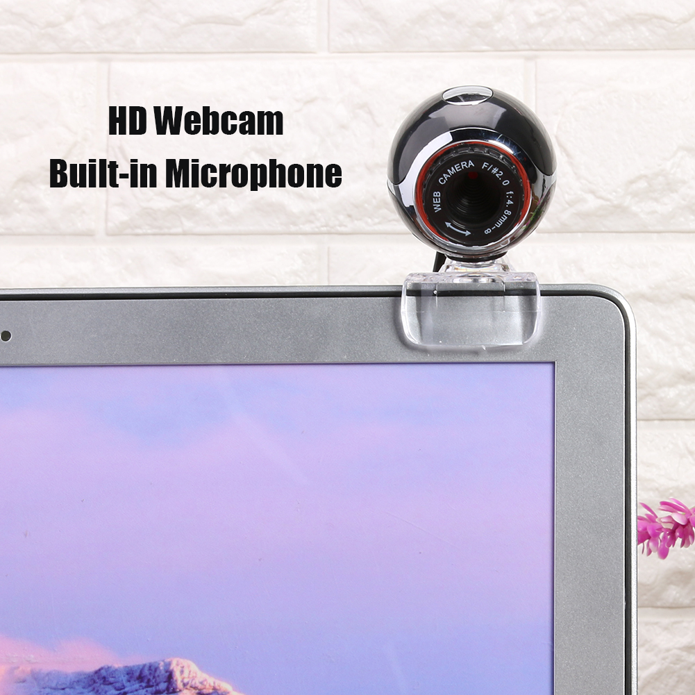 USB Web Camera HD Webcam with Microphone Clear Base Small Office Caring Computer Supplies for Windows 10 8 7 XP PC